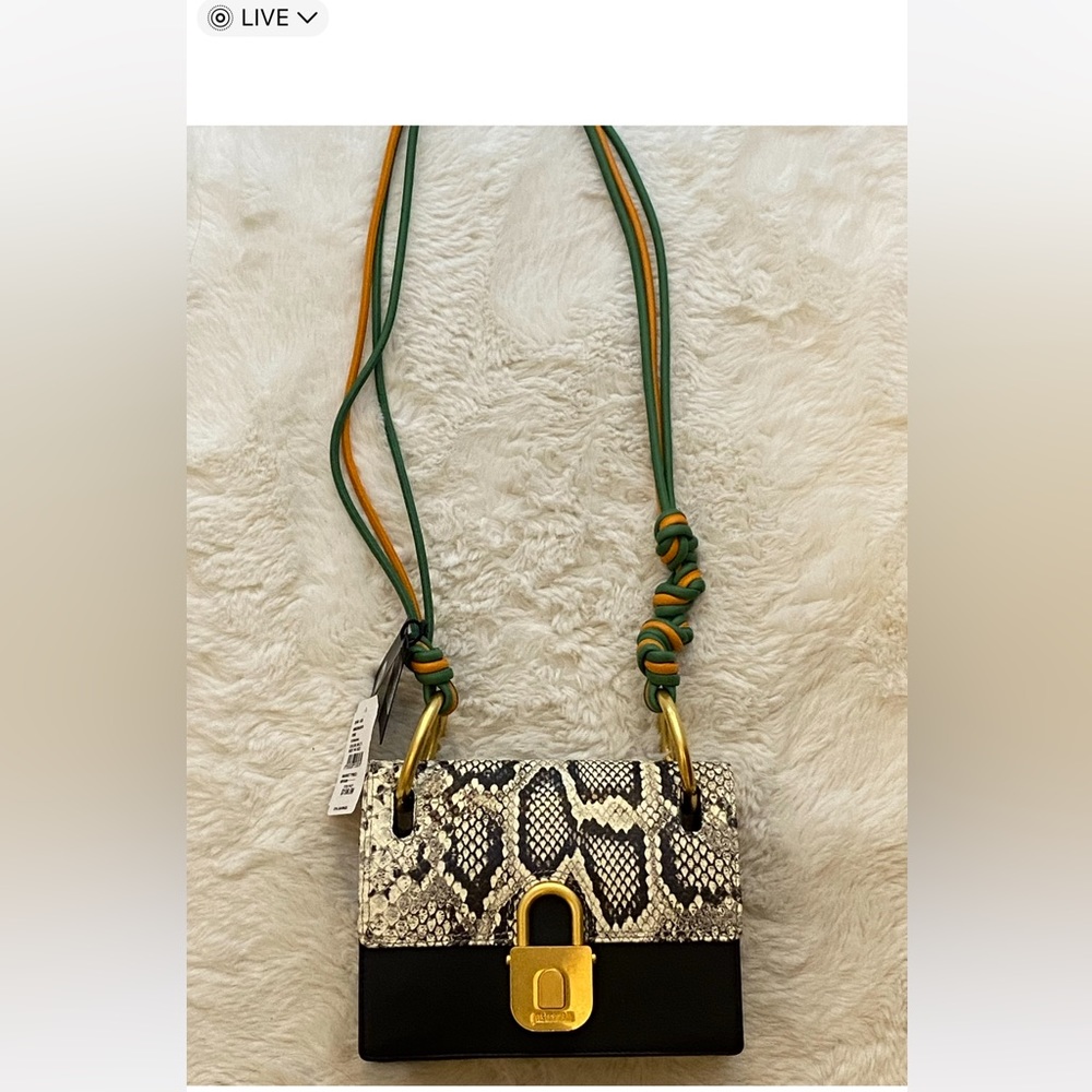 NWT Just Cavalli Snake-print Black Crossbody Handbag